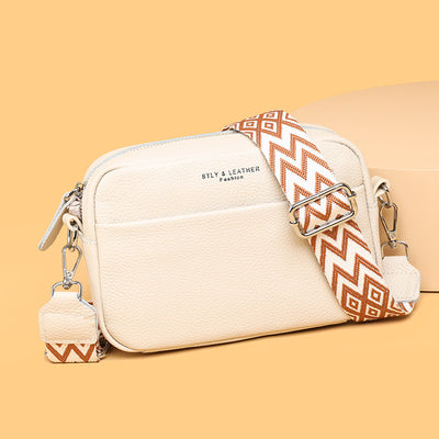 Embroidered Strap Crossbody Bag