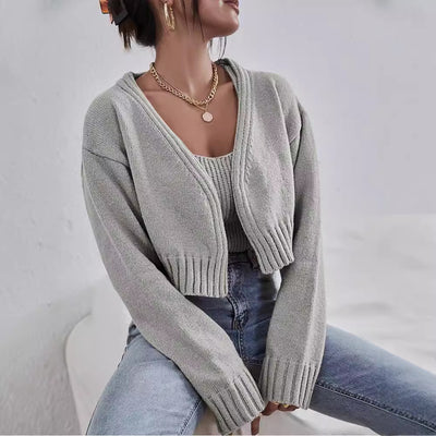 Top Anzug Sling Kleiner Pullover Kurzmantel