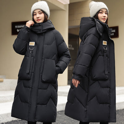 Detachable Hat Women's Mid-length Thickened Coat