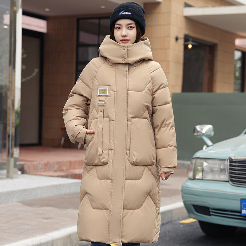 Detachable Hat Women's Mid-length Thickened Coat