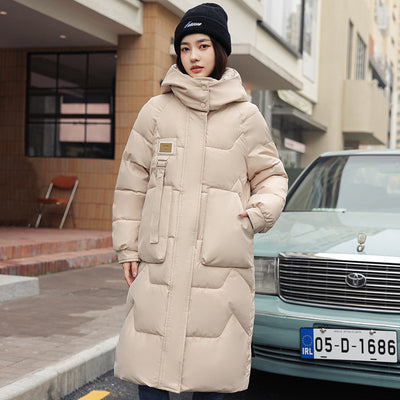 Detachable Hat Women's Mid-length Thickened Coat