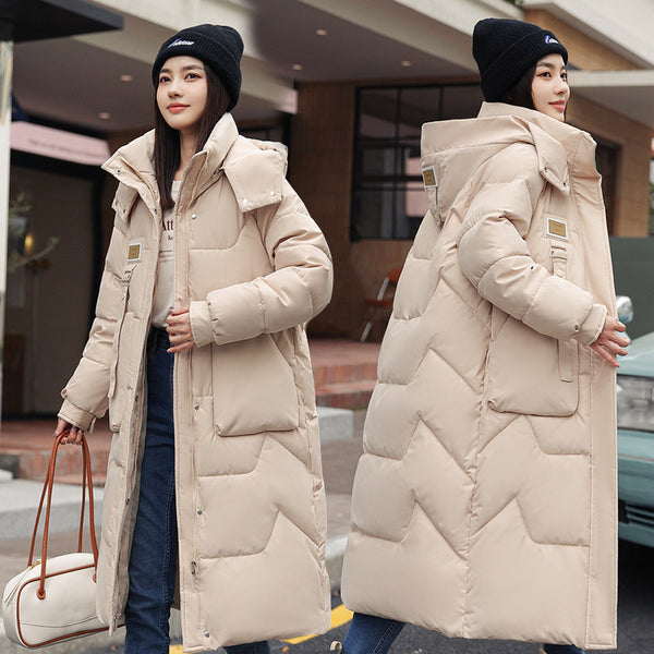 Detachable Hat Women's Mid-length Thickened Coat