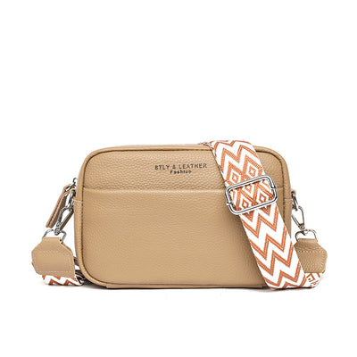 Embroidered Strap Crossbody Bag