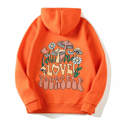 Oversize Loose Mushroom Slogan Hoodie