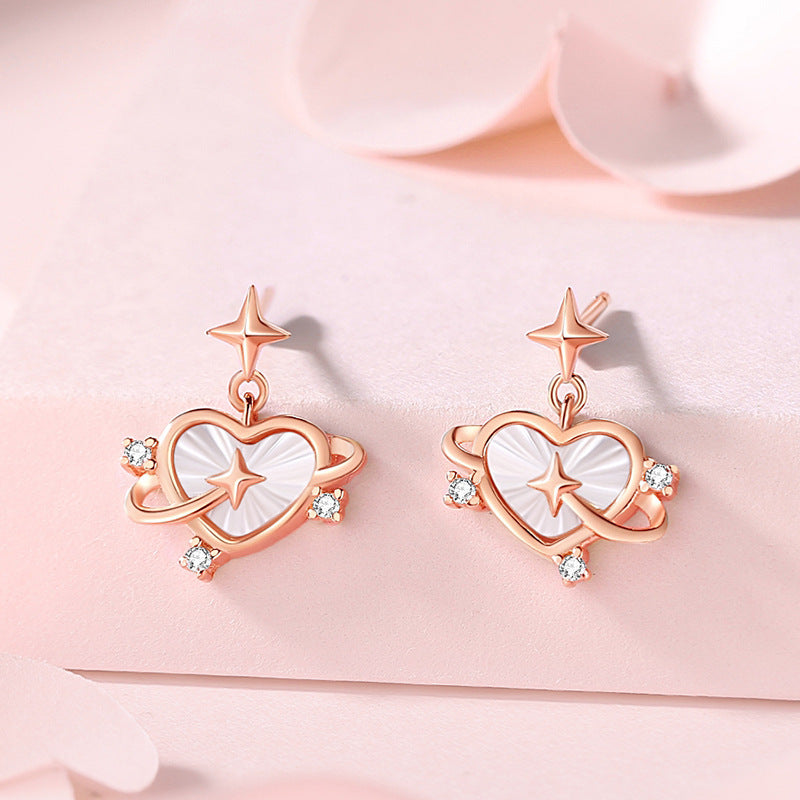 Rose Gold Heart-shaped Fritillary Clavicle Chain Jewelry