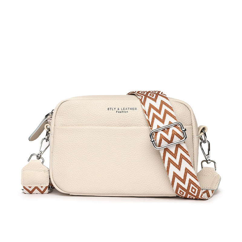 Embroidered Strap Crossbody Bag